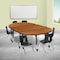 Flash Furniture Round 47.5 W, 76 L, 25 H, Chrome, Laminate, Particleboard, Plastic, Steel, Wood Grain XU-GRP-14CH-A3048CON-48-OAK-T-P-CAS-GG - alternate 1